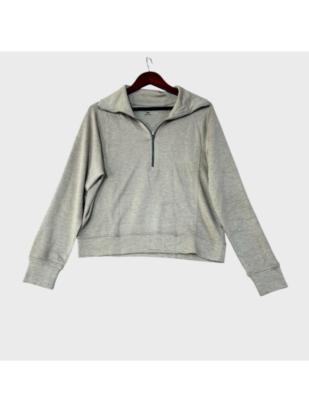 NWT Danskin Women's M Luxe Half Zip Pullover Sweatshirt Chai Heather  C1064 - Picture 4 of 12